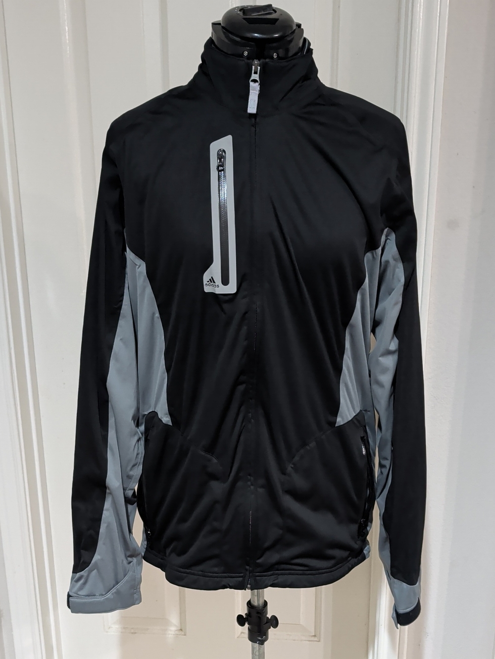adidas Climaproof Men’s Black and Gray Performance Jacket Men's Medium